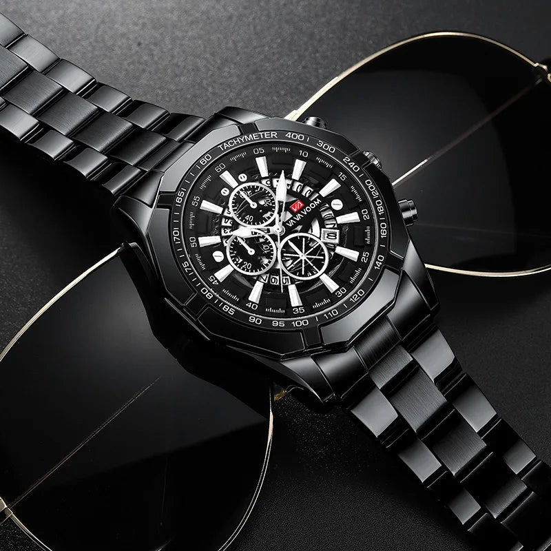 Luminous Military Watch For Men Sport Fashion Waterproof Stainless Steel Quartz Wristwatches Luxury Brand Date Mens Watches 2023