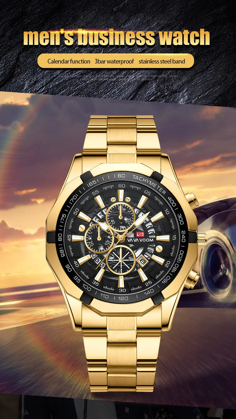 Luminous Military Watch For Men Sport Fashion Waterproof Stainless Steel Quartz Wristwatches Luxury Brand Date Mens Watches 2023