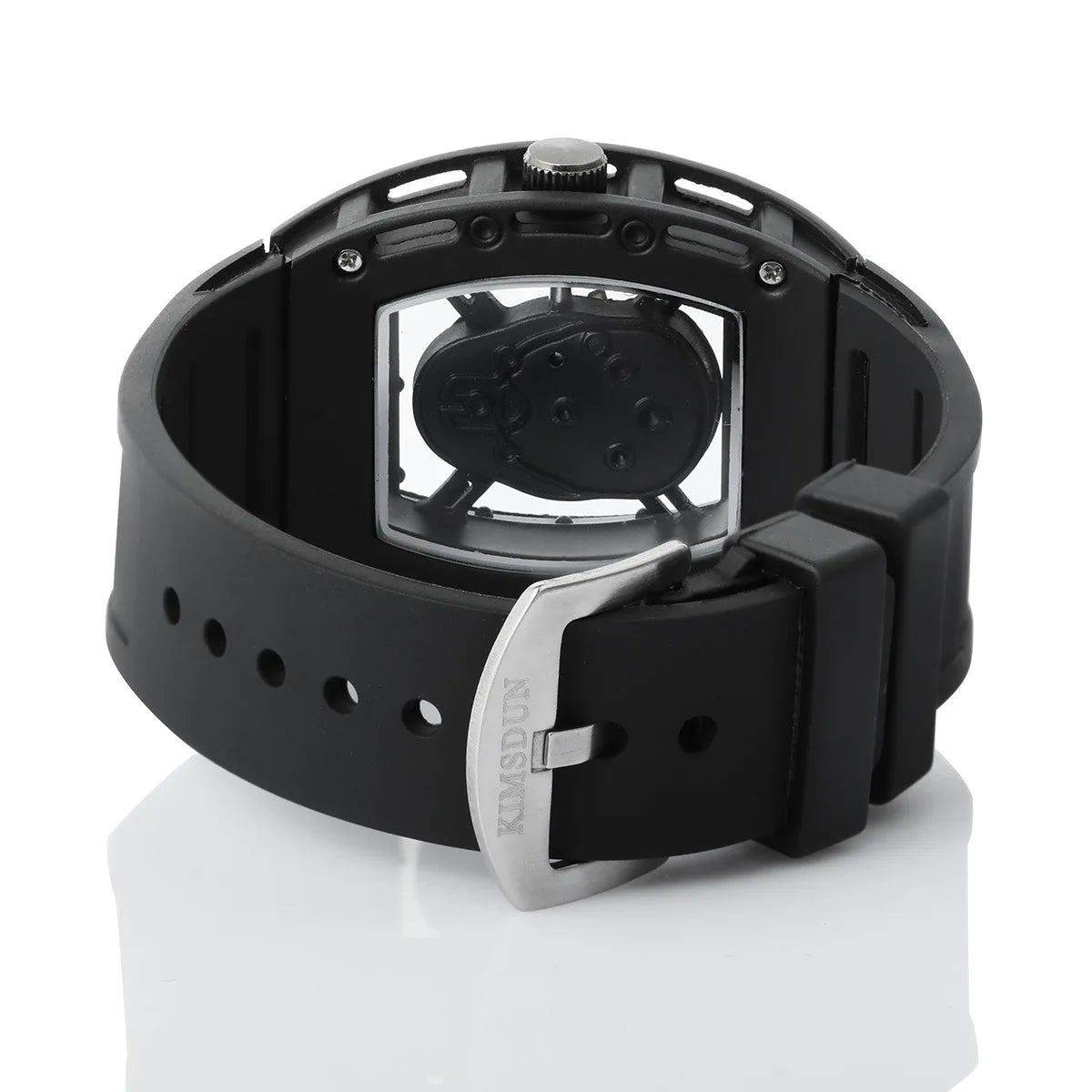 UTHAI Men Watch Fashion Trend For Skeleton Ghost Head Hollow Out Watch Wine Bucket Wristwatch Silicone Male Quartz Clock Watches