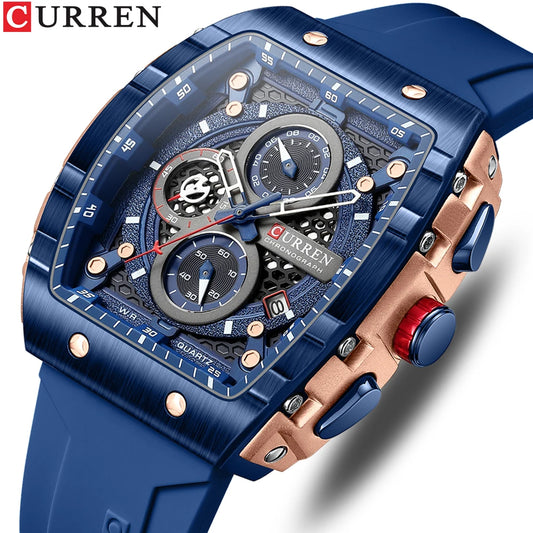 Curren 8442 Men Watch Date Business Stainless Steel Quartz Casual Luxury Fashion 6-Hand Relogio Masculino