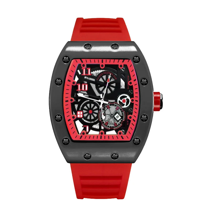 UTHAI Men's Watch Sports Fashion Trend Fully Automatic Quartz Wristwatch Hollow Waterproof Black Warrior Male Clock Watches